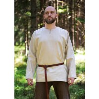 Medieval shirt beige long sleeve linen L/XL