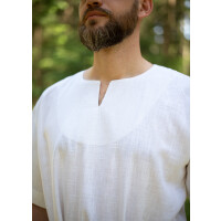 Medieval shirt white short sleeve linen S/M