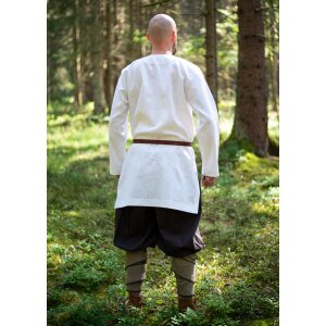 Viking tunic or under tunic linen white long sleeve size XXL/XXXL