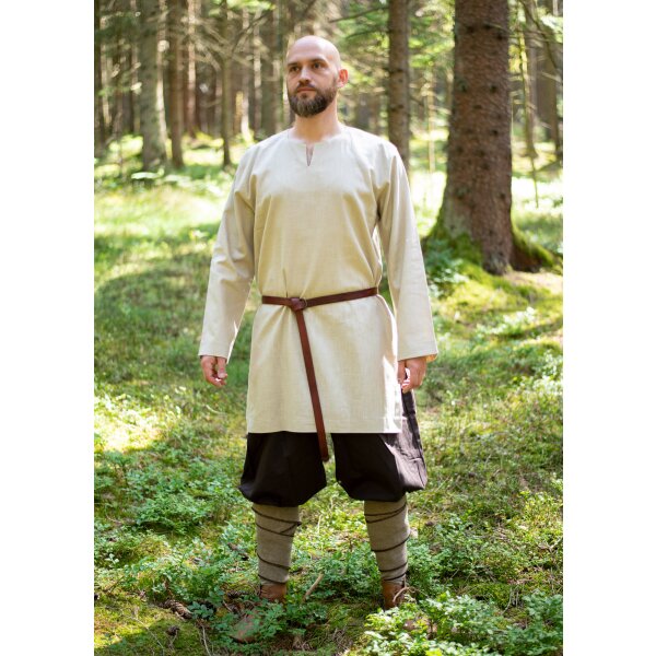Viking tunic or under tunic linen natural long sleeve size XXL/XXXL