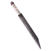 Viking longseax, bone handle with Nordic ravens Hugin and Munin