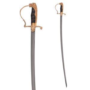 German lion head parade saber with steel scabbard