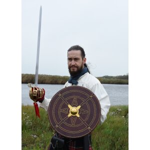 Scottish broadsword with brass hilt and scabbard