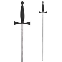 Ceremonial sword with black cross-shaped parry bar