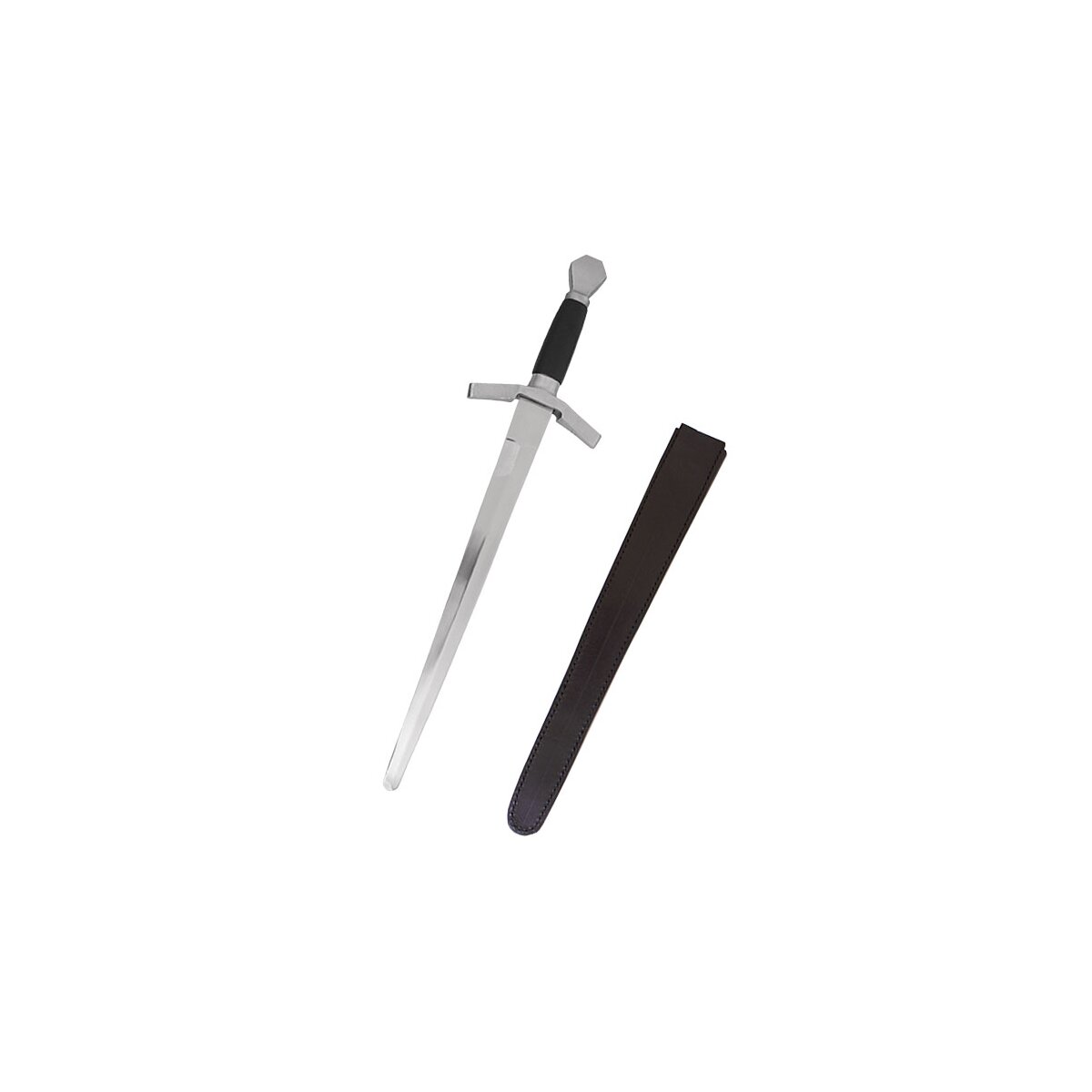 Medieval Dagger, battle-ready, with leather scabbard