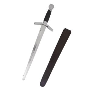 Medieval Dagger, battle-ready, with leather scabbard 