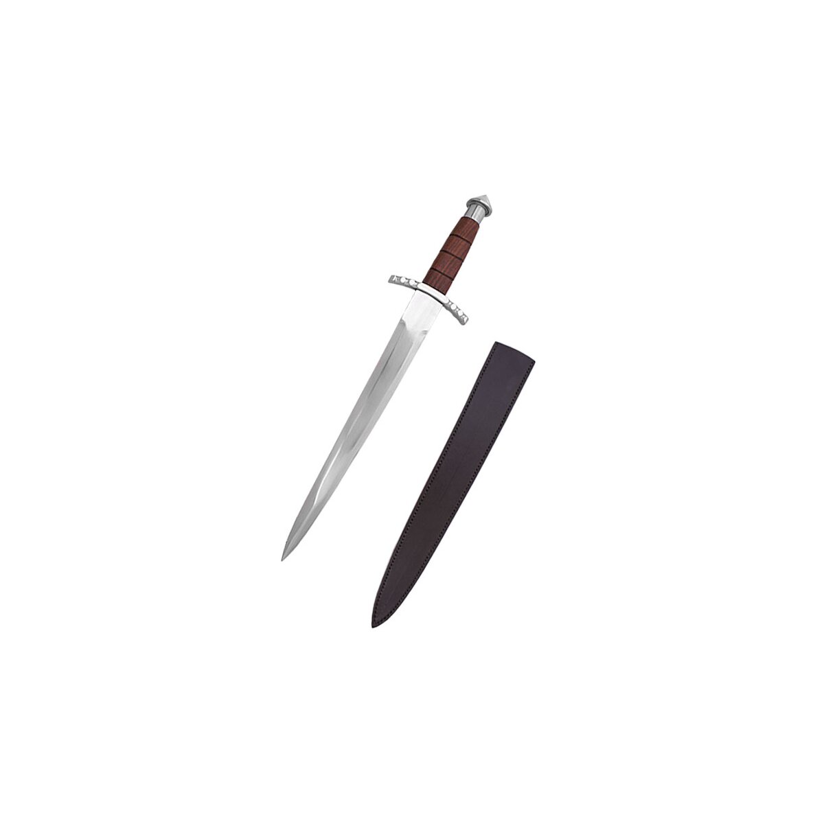 Dagger with wooden handle, with scabbard