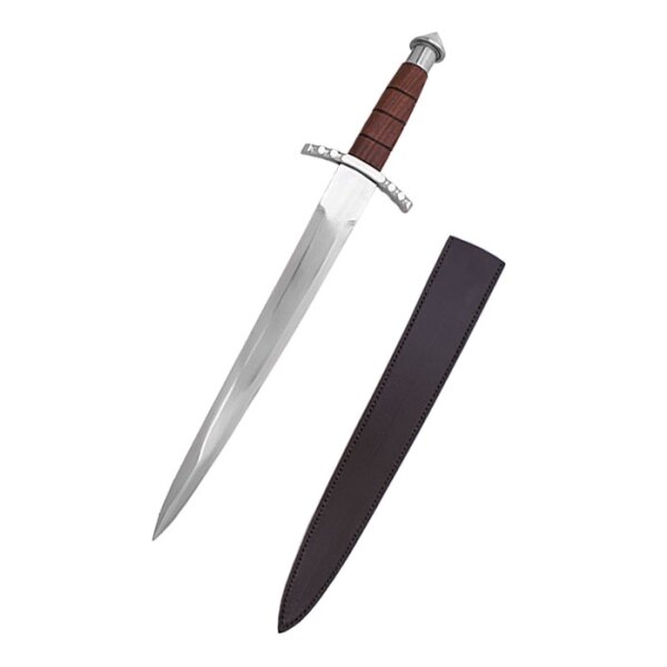 Dagger with wooden handle, with scabbard