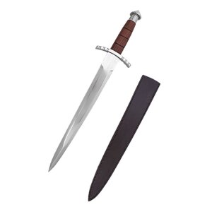 Dagger with wooden handle, with scabbard