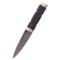 Sgian Dubh Messer mit Damaststahlklinge und Scheide