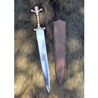 Celtic Dagger with Bronze Head and Leather Sheath