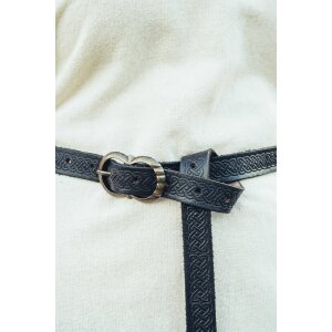 Ceinture celtique en cuir &quot;Merle&quot; Noir