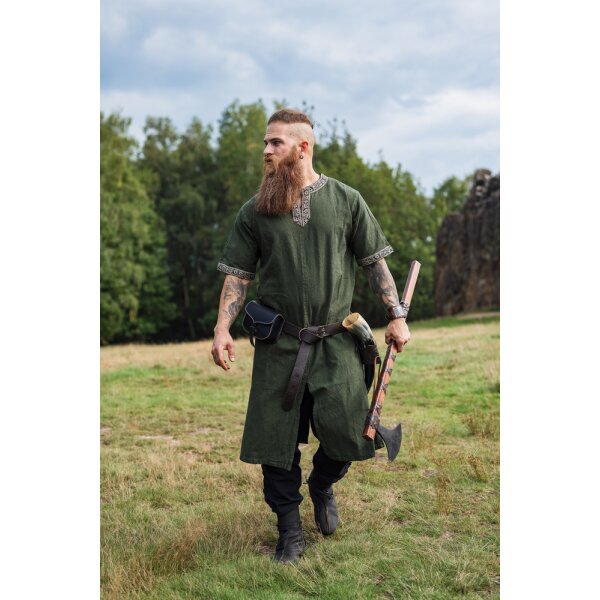 Viking short sleeve tunic with border "Richard" Green XL