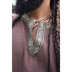 Viking short sleeve tunic with border "Richard" Brown L