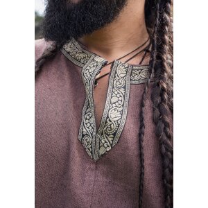 Viking short sleeve tunic with border "Richard" Brown XXXL