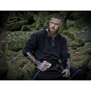 Viking Tunic with embroidery black S