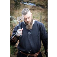 Viking Tunic with embroidery black M