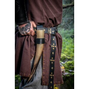 Viking Tunic with embroidery brown M