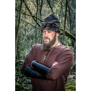 Viking Tunic with embroidery brown XXXL