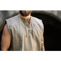 Sleeveless shirt with lacing "Jean" Hemp S