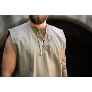 Sleeveless shirt with lacing "Jean" Hemp L