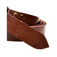 Medieval Leather Belt with Ring and Embossing 150cm