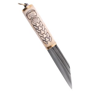 Viking knife with engraved bone handle