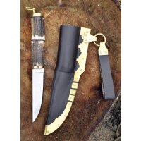 Viking knife with stag horn handle, approx. 22 cm