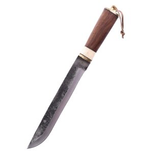 Utility knife with rosewood handle and leather sheath