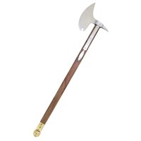 Riding axe with decorative wooden handle