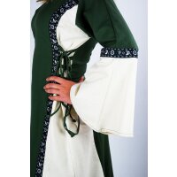 Mittelalterliches Kleid mit Bordüre "Sophie" - Natur/Grün