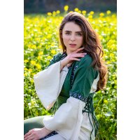 Medieval Dress with Border "Sophie" - Natural/Green L