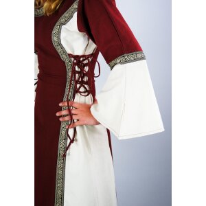 Medieval Dress with Border "Sophie" - Natural/Red M