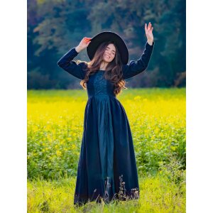 Medieval Dress or Witch Dress "Medusa" - Black/Blue XS