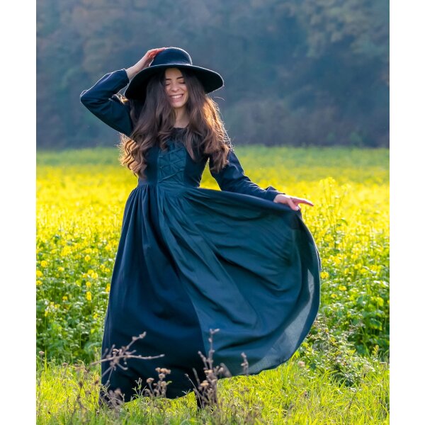 Mittelalter oder Hexenkleid "Medusa" in Schwarz/Blau XXXL