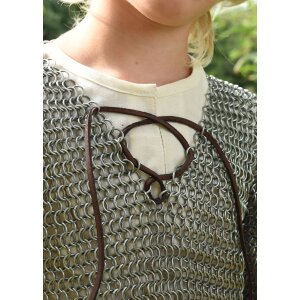 Steel chainmail shirt with leather strap for children size 128