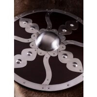 Round shield with steel fittings