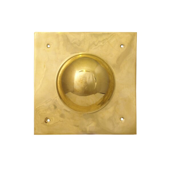 Square shield boss, umbo, brass