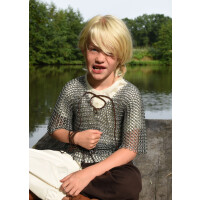 Steel chainmail shirt with leather strap for children size 146