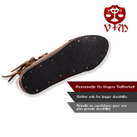 Wikinger Schuhe Jorvik Dunkelbraun mit Gummisohle 36