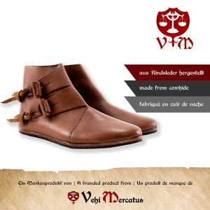 Wikinger Schuhe Jorvik Dunkelbraun mit Gummisohle 37