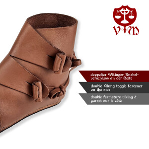 Viking shoes Jorvik dark brown with rubber sole 38