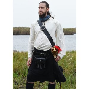 Schottenrock, 8 Yard Kilt, schwarz