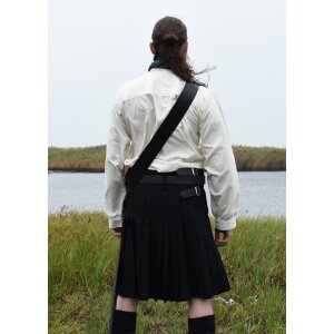 Tartan skirt, 8 yard kilt, black