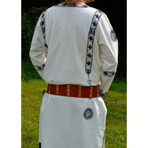 Roman long sleeve tunic, blue embroidered