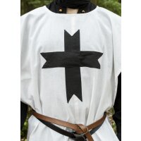Kreuzritter Wappenrock Weiß mit schwarzem Kreuz