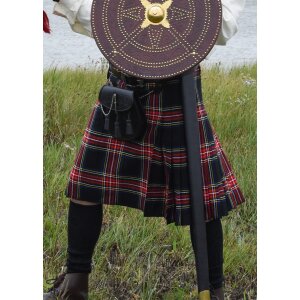 8 Yard Kilt, Schottenrock, Black Stewart Tartan, Taille 36 in. (S)