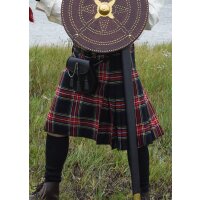 8 Yard Kilt, Schottenrock, Black Stewart Tartan, Taille 42 in. (XL)