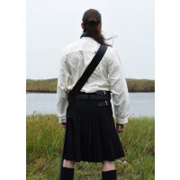 Tartan skirt, 8 yard kilt, black