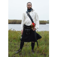 8 Yard Kilt, Schottenrock, schwarz (uni) , Taille 40 in. (L)